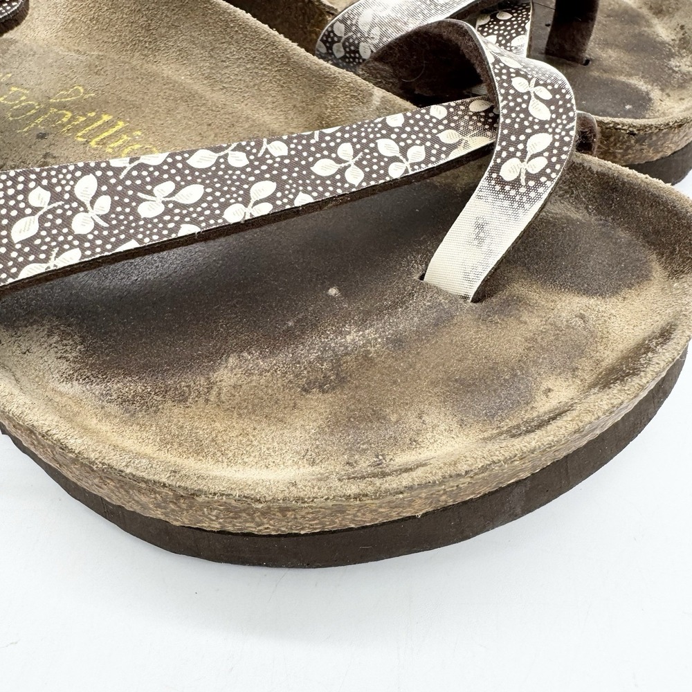 Birkenstock‎ Mayari Toe Loop Sandal Womens Size 38 Birko-Flor Brown Fern Print - Picture 4 of 10
